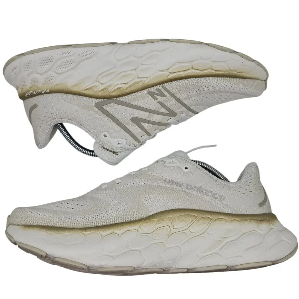 New Balance Fresh Foam X More v4 Womens 10.5 B White Gold Running Shoes Sneakers - Picture 10 of 12